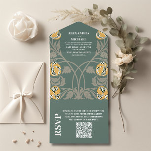 Casamento de Arte Clássica com Código QR Nouveau