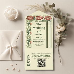 Casamento de Arte Clássica com Código QR Nouveau
