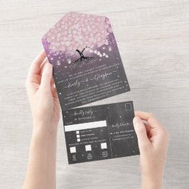 Casamento de Árvore de Folha de Coração Rosa-Blush