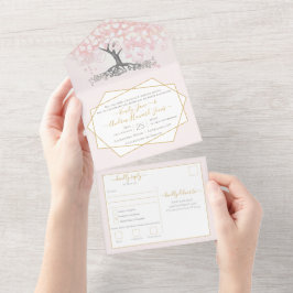 Casamento de Árvore de Folha de Coração Rosa-Blush