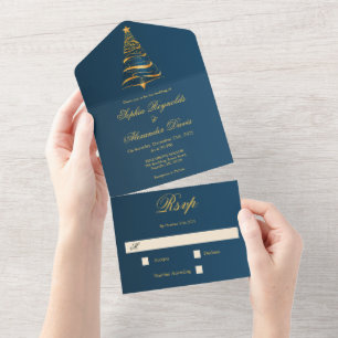 Casamento de Árvore de Natal na moda Minimalista O
