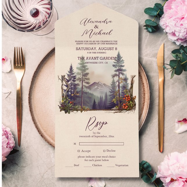 Casamento de Árvores Evergreen na Floresta Russa d (Criador carregado)