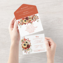 Casamento de Autumn Boho Florals Sunflower