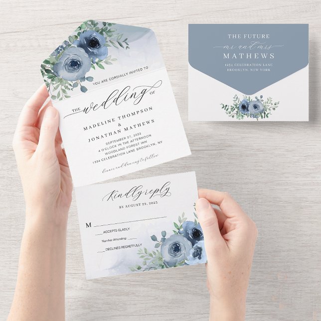 Casamento de Azul com Dusta Azul com Script Elegan (Criador carregado)