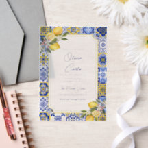 Casamento de Azulejos e limões no Mediterrâneo ita