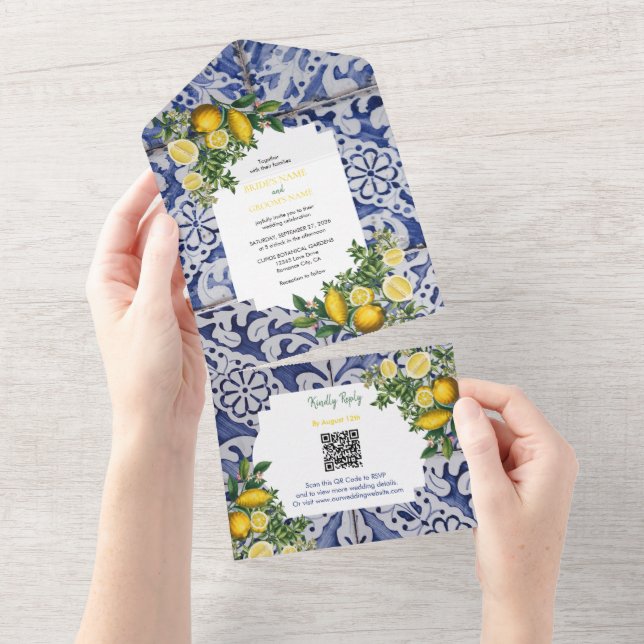 Casamento de Azulejos portugueses com limões medit (Aba destacável)