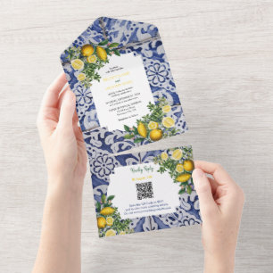 Casamento de Azulejos portugueses com limões medit