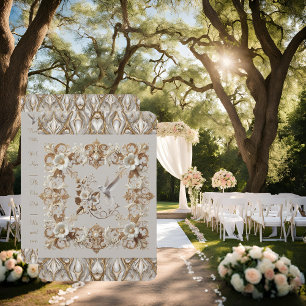 Casamento de beija-flor branco com placa RSVP