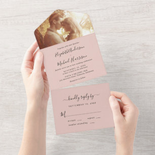 Casamento de Blush de Foto Moderno Mínimo