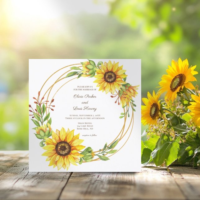 Casamento de boho com anel de ouro de flor de sol (Criador carregado)
