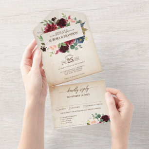 Casamento de Boho do País da Rússia Floral Marinho