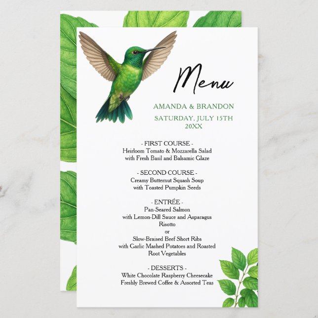 Casamento de Borda Botânica de Leafy-Leafy Green H (Frente/Verso)