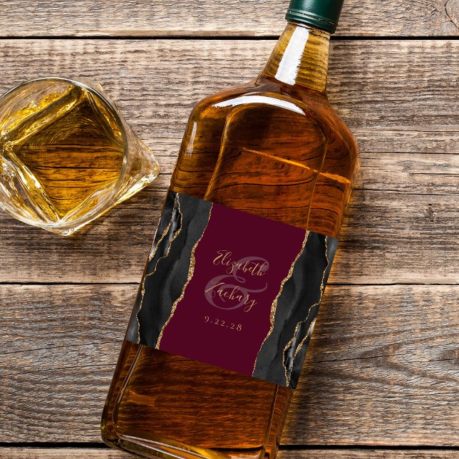 Casamento de Borgonha Dourada Elegante Preta (Criador carregado)