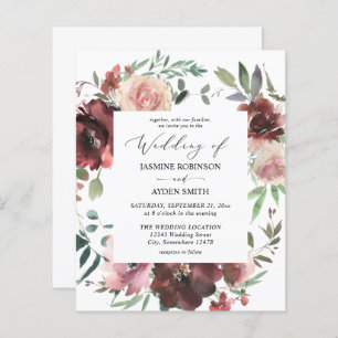 Casamento de Borgonha Dusty Pink Floral 5