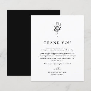 Casamento de Botânicos Minimalistas Negros Obrigad