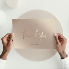 Casamento de Bronze Obrigado Cartões Elegante