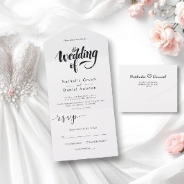 Casamento de Caligrafia Branca e Preta de Script E