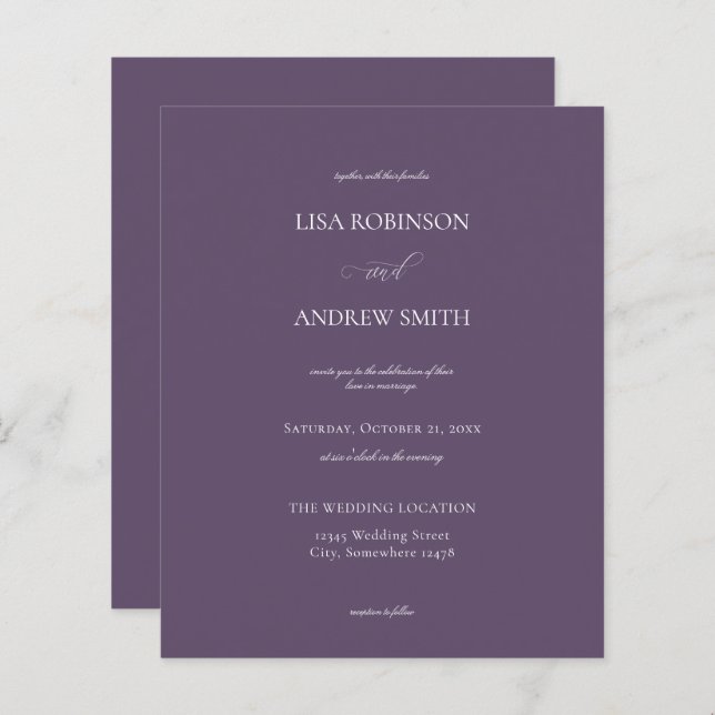 Casamento de Caligrafia com Ameixa de Orçamento (Frente/Verso)