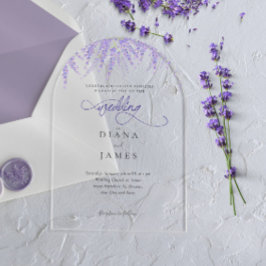 Casamento de Caligrafia com Lavanda Floral Elegant