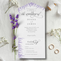 Casamento de Caligrafia com Lavanda Floral Elegant