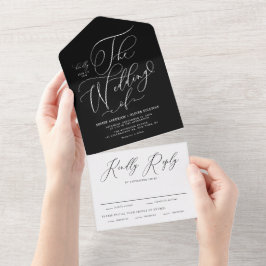 Casamento de Caligrafia Imporal Elegante Negra