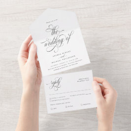 Casamento de Caligrafia Luxuosa e Elegante