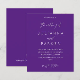 Casamento de Caligrafia MOD Roxo do Orçamento