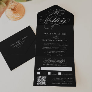 Casamento de Caligrafia Romântica Negra