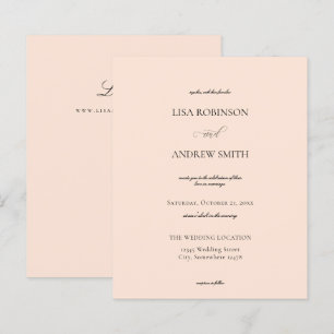Casamento de Caligrafia Rosa-Rosa-Blush