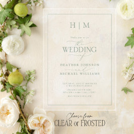 Casamento de Caligrafia Verde Elegante Sage