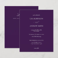 Casamento de Caligrafia Violeta Preta e Escura