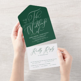 Casamento de Caligrafia Whimsical Emerald Elegant