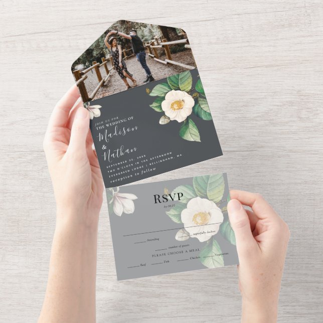 Casamento de Camellia Japonesa Minimalista (Aba destacável)