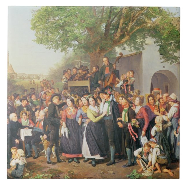 Casamento de camponeses na Baixa Áustria (óleo na  (Frente)