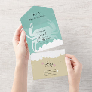 Casamento de Caranguejo de Areia Ilustrado na Prai