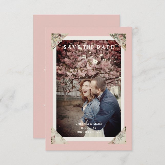 Casamento de Casal de Fotografia com Elegante Chic (Frente/Verso)