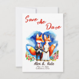 Casamento de Casal de Fox Bonito Salve o Anúncio d