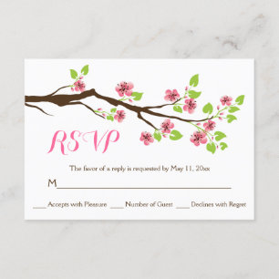 Casamento de cerejeira rosa floresce RSVP