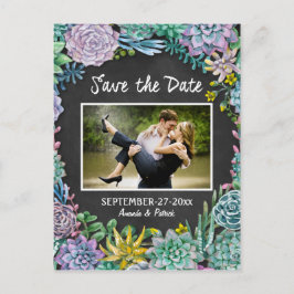 Casamento De Chalkboard Suculente Salve Os Cartões