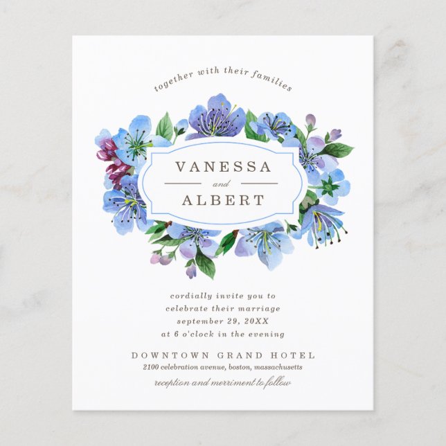 Casamento de Cherry Blossom Elegante Quadro Orçame (Frente)