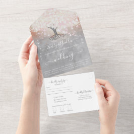 Casamento de Cinza e coral cor-de-rosa-claro
