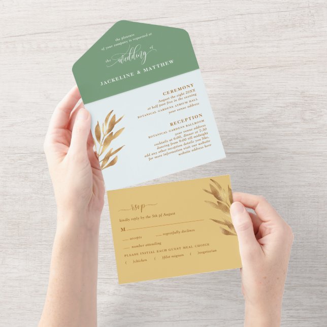 Casamento de Cinzas Amarelas Modernas com RSVP Per (Aba destacável)