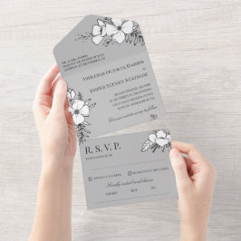 Casamento de cinzas e flores Bonito brancas