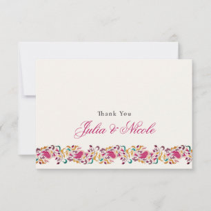 Casamento de Cisne Floral Rosa Verde Amarelo Cláss