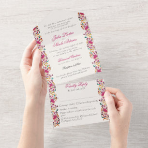 Casamento de Cisne Floral Rosa Verde Amarelo Cláss