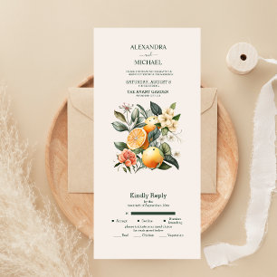Casamento de Citrinos em Aquarela Rústica