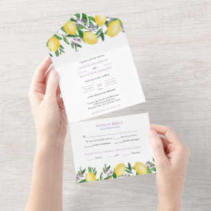 Casamento De Citros Roxos Com Limões De Aquarelas