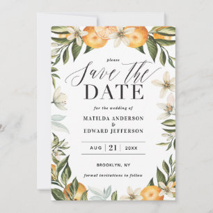 Casamento de Citrus, laranja + flor salvam a data