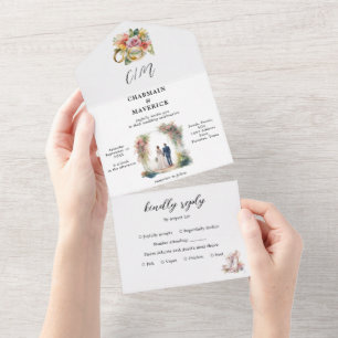 Casamento de Clipart da Noiva Elegante & Groom