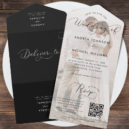 Casamento de Código Qr com Script de Caligrafia Ro